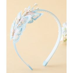 Pine Kids Free Size Hair Band With Butterfly Applique - Light Blue
