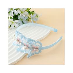 Pine Kids Free Size Hair Band With Butterfly Applique - Light Blue