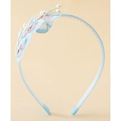 Pine Kids Free Size Hair Band With Butterfly Applique - Light Blue