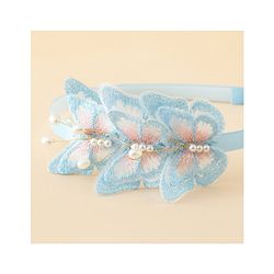 Pine Kids Free Size Hair Band With Butterfly Applique - Light Blue