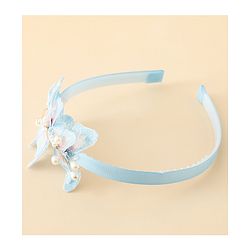 Pine Kids Free Size Hair Band With Butterfly Applique - Light Blue
