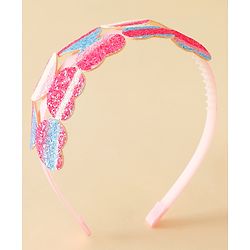Pine Kids Free Size Hair Band With Butterfly Applique - Multicolour