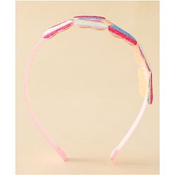Pine Kids Free Size Hair Band With Butterfly Applique - Multicolour
