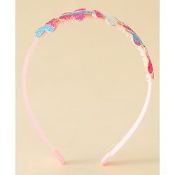 Pine Kids Free Size Hair Band With Floral Applique - Multicolour