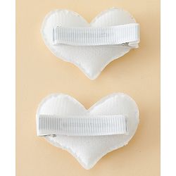 Pine Kids Free Size Sequin Heart Hair Clips Pack Of 2 - White.