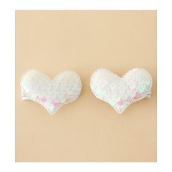 Pine Kids Free Size Sequin Heart Hair Clips Pack Of 2 - White.