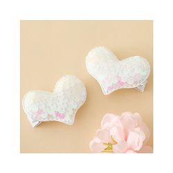 Pine Kids Free Size Sequin Heart Hair Clips Pack Of 2 - White.