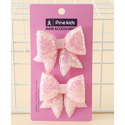 Pine Kids Free Size Bow & Butterfly Clips Pack of 2 - Pink.