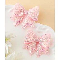 Pine Kids Free Size Bow & Butterfly Clips Pack of 2 - Pink.