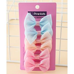 Pine Kids Free Size Bow & Butterfly Clips Pack of 6- Multicolor