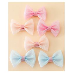Pine Kids Free Size Bow & Butterfly Clips Pack of 6- Multicolor
