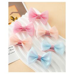 Pine Kids Free Size Bow & Butterfly Clips Pack of 6- Multicolor