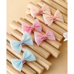 Pine Kids Free Size Bow & Butterfly Clips Pack of 6- Multicolor