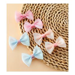 Pine Kids Free Size Bow & Butterfly Clips Pack of 6- Multicolor