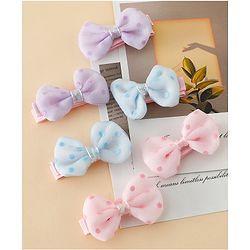 Pine Kids Free Size Bow & Butterfly Clips Pack Of 6 - Multicolor