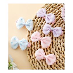 Pine Kids Free Size Bow & Butterfly Clips Pack Of 6 - Multicolor