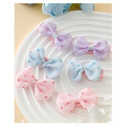 Pine Kids Free Size Bow & Butterfly Clips Pack Of 6 - Multicolor