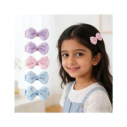 Pine Kids Free Size Bow & Butterfly Clips Pack Of 6 - Multicolor