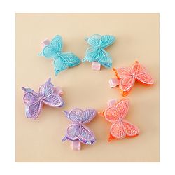 Pine Kids Free Size Bow & Butterfly Clips Pack of 6 - Multicolor