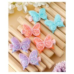 Pine Kids Free Size Bow & Butterfly Clips Pack of 6 - Multicolor
