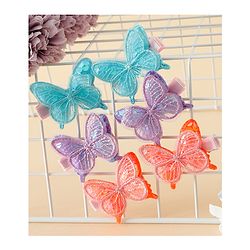 Pine Kids Free Size Bow & Butterfly Clips Pack of 6 - Multicolor