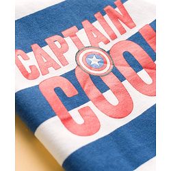Pine Kids Marvel 100% Cotton Knit Drop Shoulder Half Sleeves Striped T-Shirt With Avengers Graphic Pack Of 2 - Multicolour