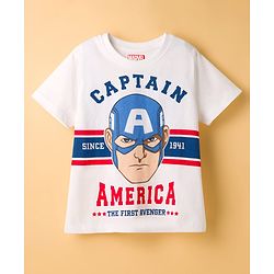 Pine Kids Marvel 100% Cotton Knit Drop Shoulder Half Sleeves Striped T-Shirt With Avengers Graphic Pack Of 2 - Multicolour