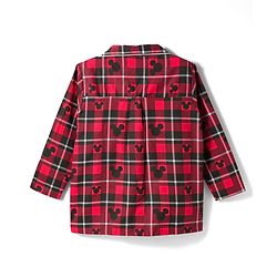 Pine Kids Disney Cotton Woven Full Sleeves Shirt & Pyjama Co-ord Night Suit With Mickey Mouse Print - Multicolor