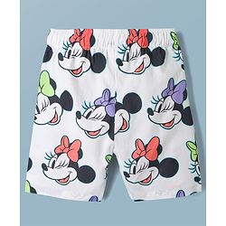 Pine Kids Disney 100% Cotton Woven Half Sleeves Front Open Co-Ords Shirt & Shorts Night Suit With Minnie Mouse Print - White