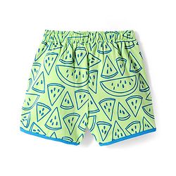 Pine Kids Cotton Knit Half Sleeves Co-ords T-Shirt & Shorts Night Suit with Watermelon Print - Green