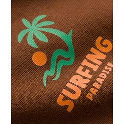 Pine Kids 100% Cotton Knit Half Sleeves Beach Theme Printed T-Shirt - Brown