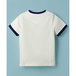 Pine Kids 100% Cotton Knit Half Sleeves Beach Theme Printed T-Shirt - White