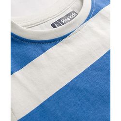 Pine Kids 100% Cotton Knit Half Sleeves Striped T-Shirt - Blue & White