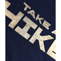 Pine Kids Cotton Knit T-Shirt with Half Sleeves and Take A Hike Text Print - Navy Blue