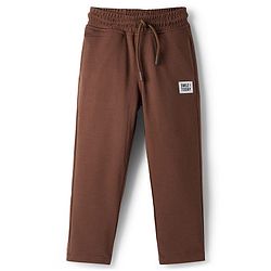 Pine Kids Ottoman Knit Half Sleeves Solid T-Shirt & Lounge Pant Set - Brown