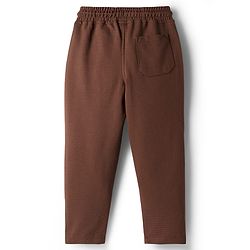Pine Kids Ottoman Knit Half Sleeves Solid T-Shirt & Lounge Pant Set - Brown