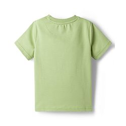 Pine Kids Ottoman Knit Half Sleeves Solid Color T-Shirt & Lounge Pant Set - Light Green