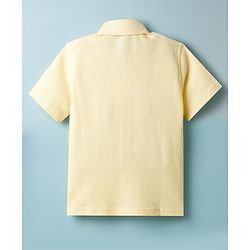 Pine Kids Waffle Knit Half Sleeves Solid Shirt & Lounge Pant Set - Yellow
