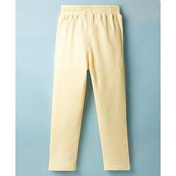 Pine Kids Waffle Knit Half Sleeves Solid Shirt & Lounge Pant Set - Yellow