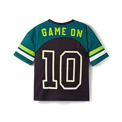 Pine Active Knit Drop Shoulder Half Sleeves T-Shirt with Front& Back Text Print- Dark Green