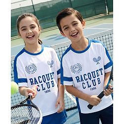 Pine Active Knit Drop Shoulder Half Sleeves T-Shirt With Tennis Print - White