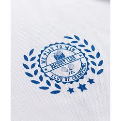Pine Active Knit Drop Shoulder Half Sleeves T-Shirt With Tennis Print - White