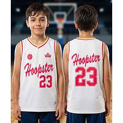 Pine Active Knit Sleeveless T-Shirt with Hoopster Print - White