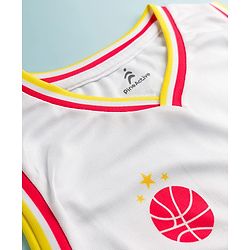 Pine Active Knit Sleeveless T-Shirt with Hoopster Print - White
