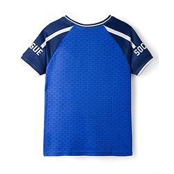 Pine Active Knit Half Raglan  Sleeves T-Shirt with Text Print - Navy Blue