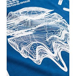 Pine Active Knit Drop Shoulder Half Sleeves T-Shirt with Numbers Print - Blue