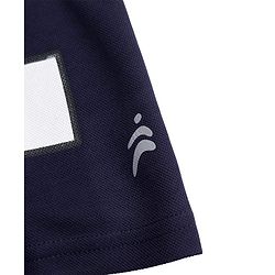 Pine Active Knit Drop Shoulder Half Sleeves T-Shirt with Numbers Print - Navy Blue