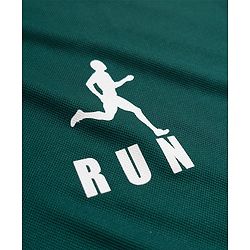 Pine Active Knit Drop Shoulder Half Sleeves T-Shirt with Sports Print - Green