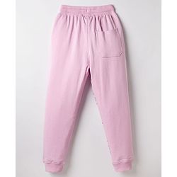 Pine Kids Knit Full Length Anime & Text Printed Lounge Pant - Pink