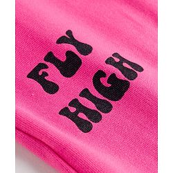 Pine Kids Knit Full Length Lounge Pant with Text Print - Fandango Pink